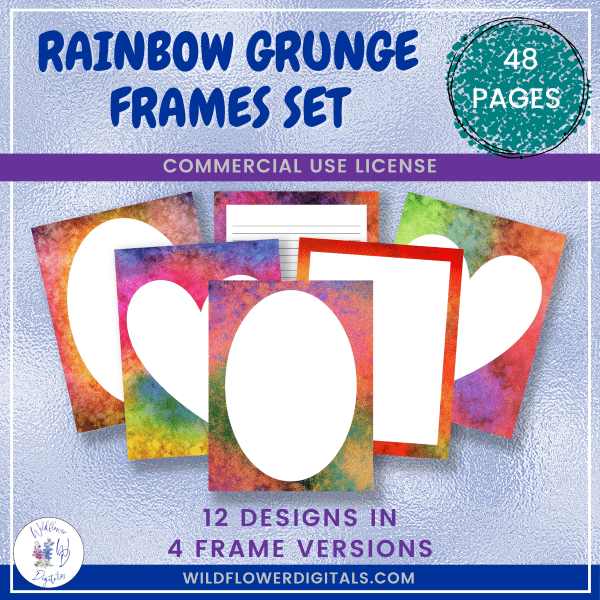 Rainbow Grunge Frames Set