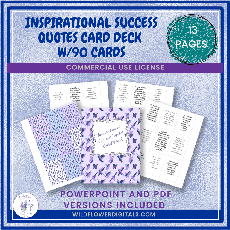 Inspirational Success Quotes Card Deck