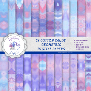 Cotton Candy Geometric Digital Papers