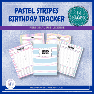 Pastel Stripes Birthday Tracker