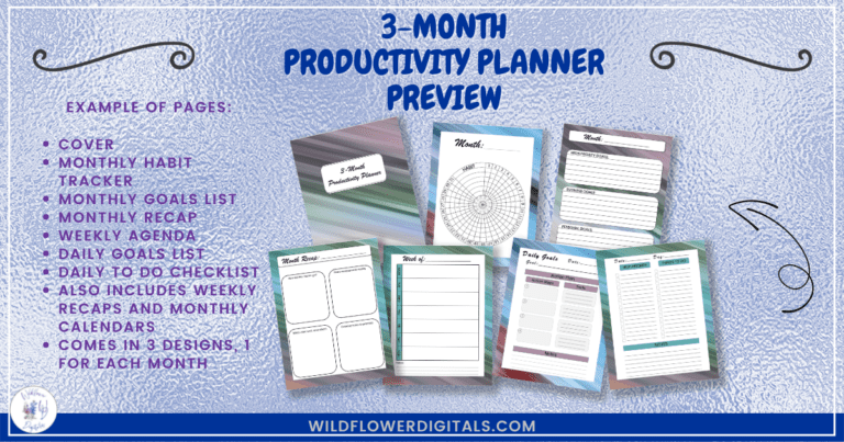 3-Month Productivity Planner preview