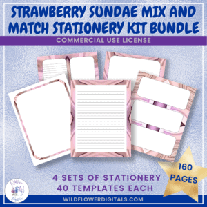 Strawberry Sundae Stationery Kit Bundle