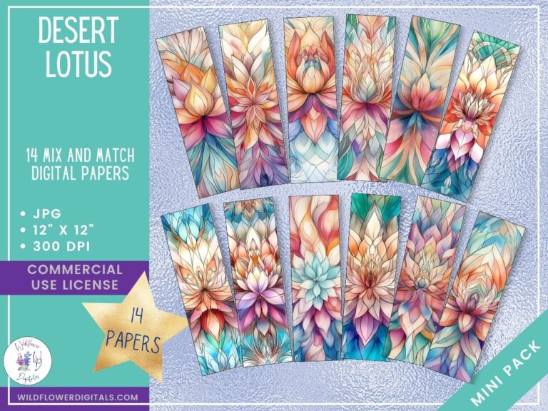 Desert Lotus Digital Papers